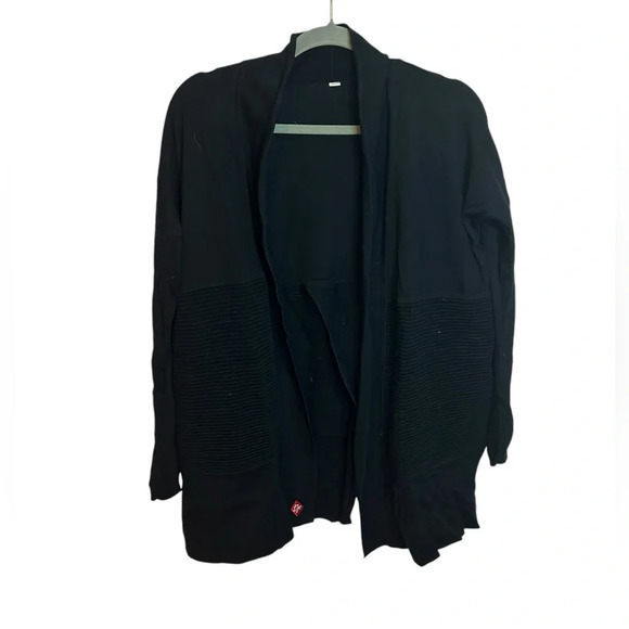 Lululemon Sit In Lotus Black Wrap Merino Wool Sweater - Picture 1 of 5